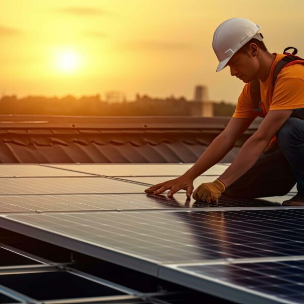 installing solar panel